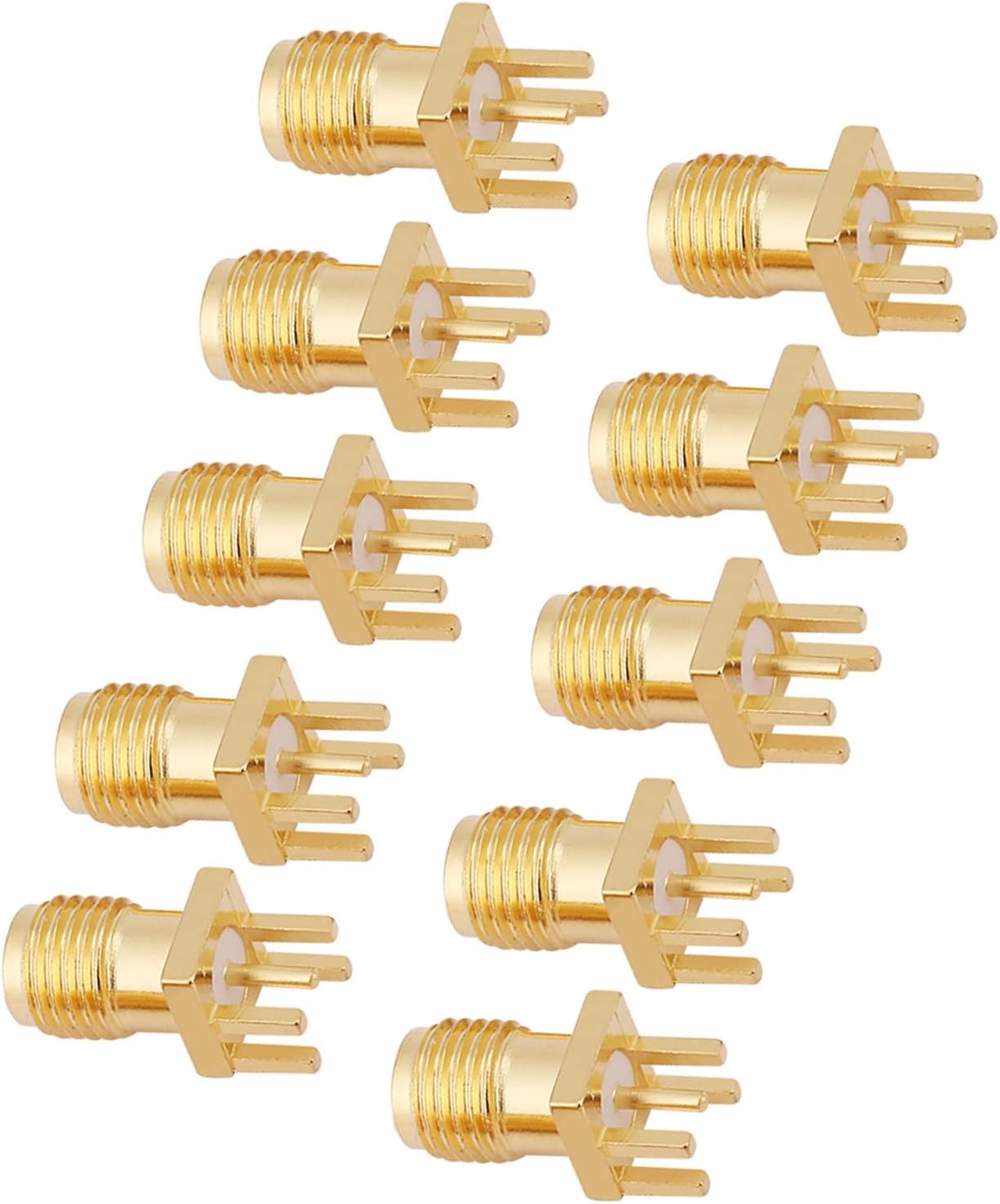 10Pcs SMA Female Jack Connector Brass PCB Clip Mount SMA Female Base