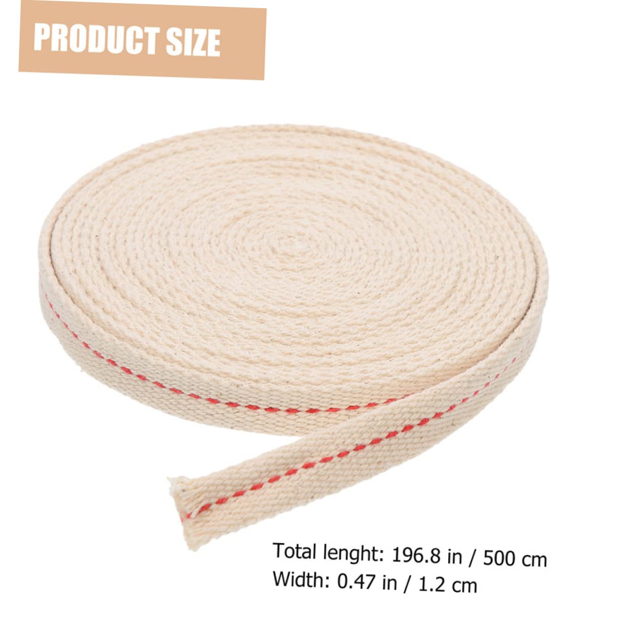 TEHAUX 100% Pure Cotton Wick for Handheld Lantern DIY Oil Lamp Accessory 0.9cm Width 5m Roll Professional Replacement for Kerosene Lamps