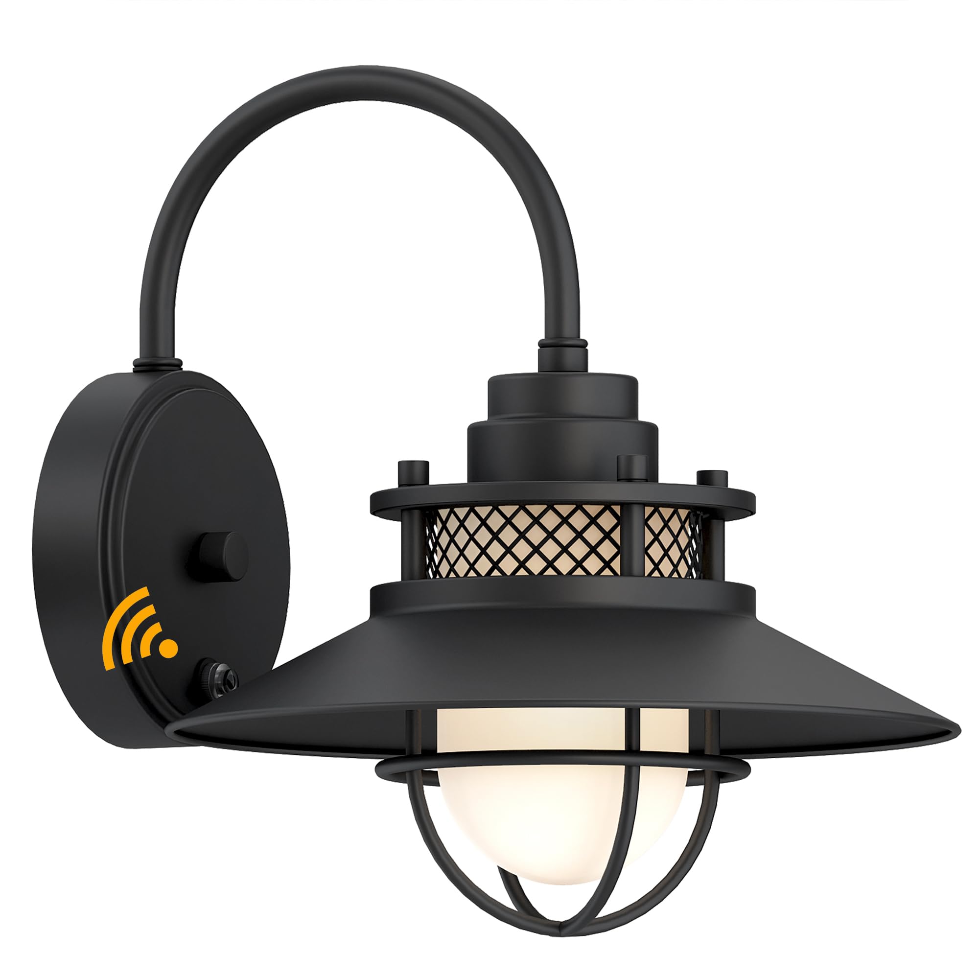 Black Farmhouse Gooseneck Barn Light Dusk to Dawn - Outdoor Wall Lantern with Photocell Sensor Porch Light Dusk to Dawn Outdoor Sconce for Barn Garage Patio, E26