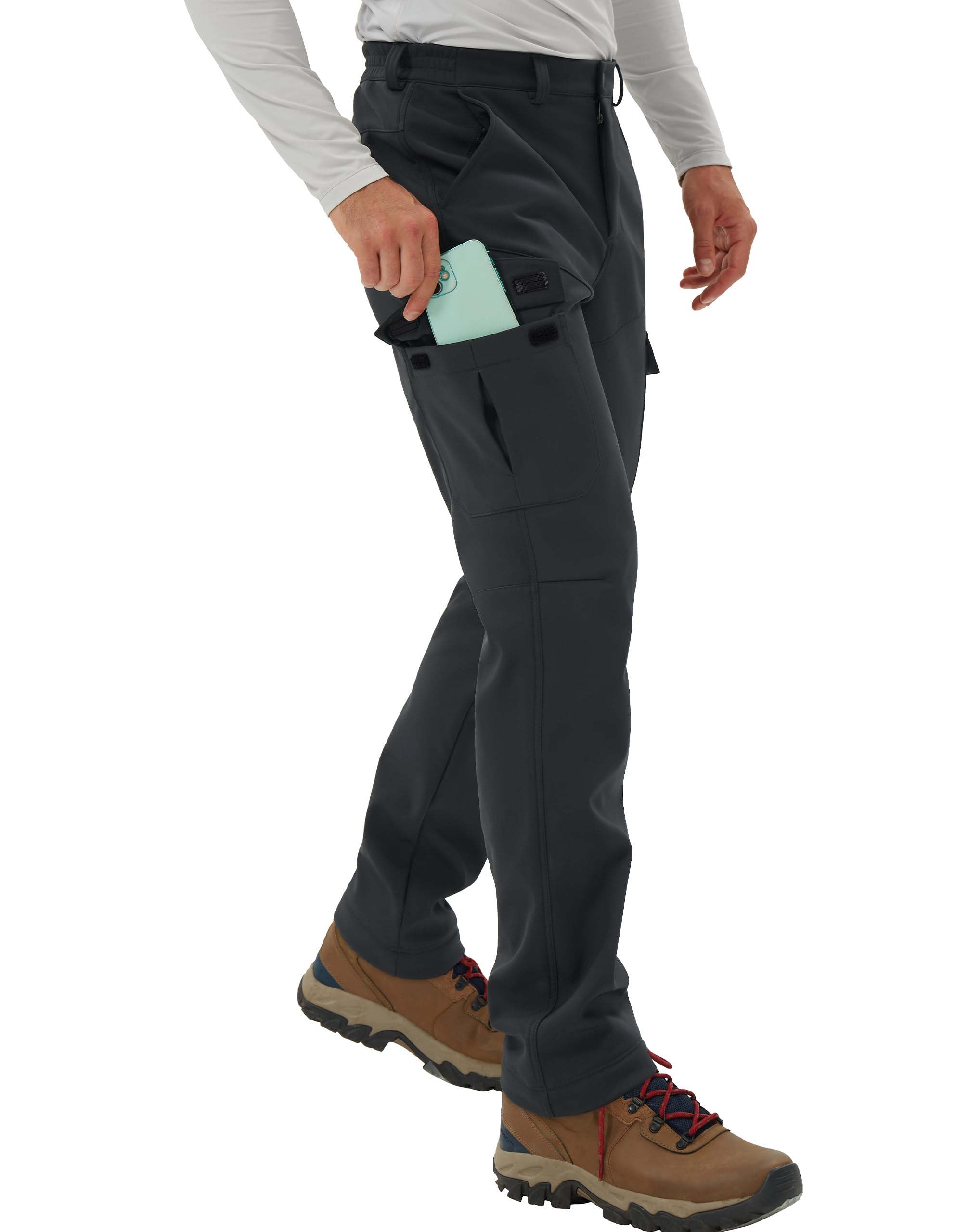 Pioneer Camp Pantaloni cargo da uomo foderati in pile Softshell impermeabili pantaloni da lavoro da neve sci isolati caldi pantaloni invernali