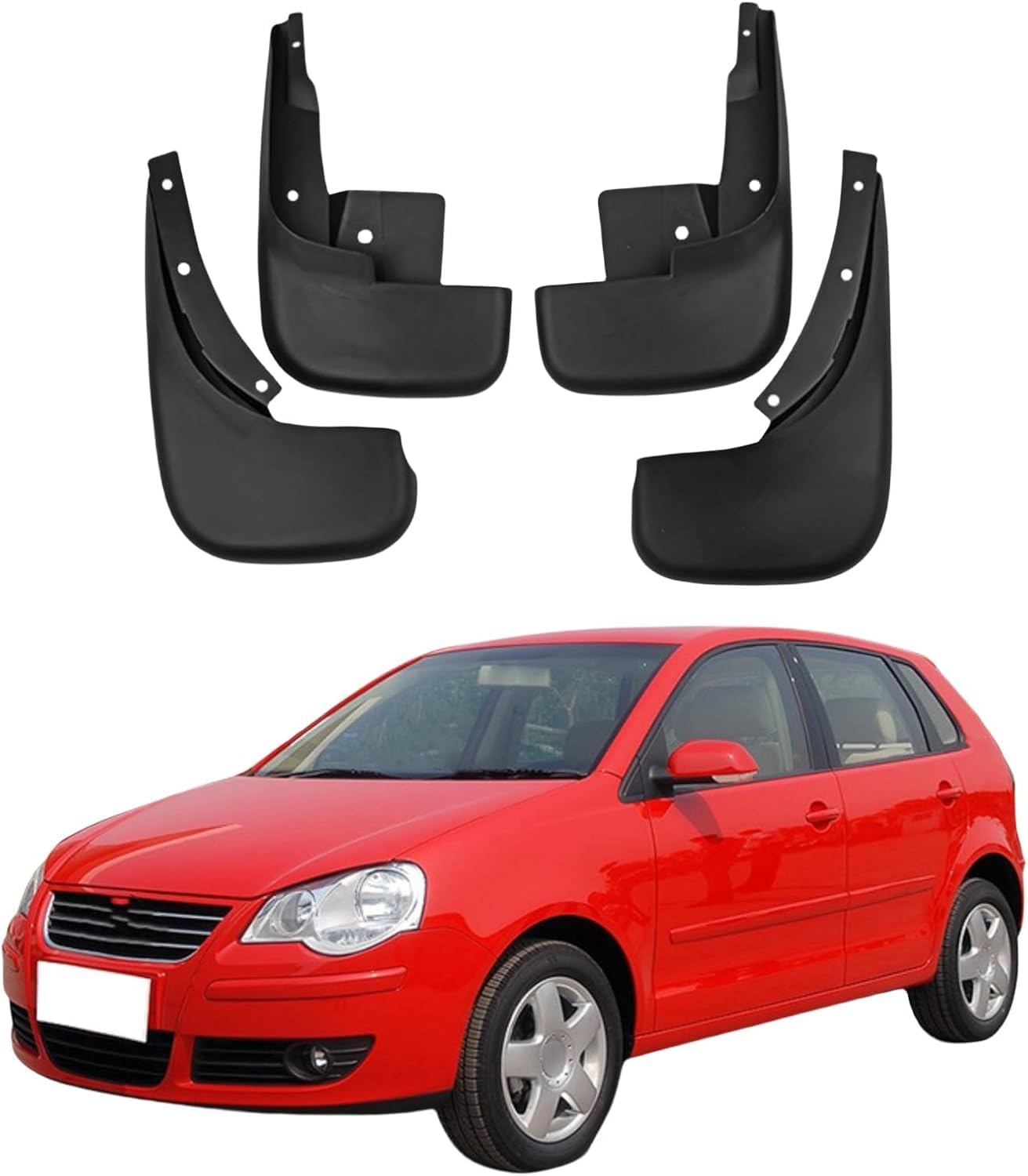 liufangfc 4PCS Heavy Duty Rubber Mud Flaps for VW Polo 2004-2010
