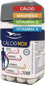 Cálcio MDK Global Suplementos 60 Cápsulas