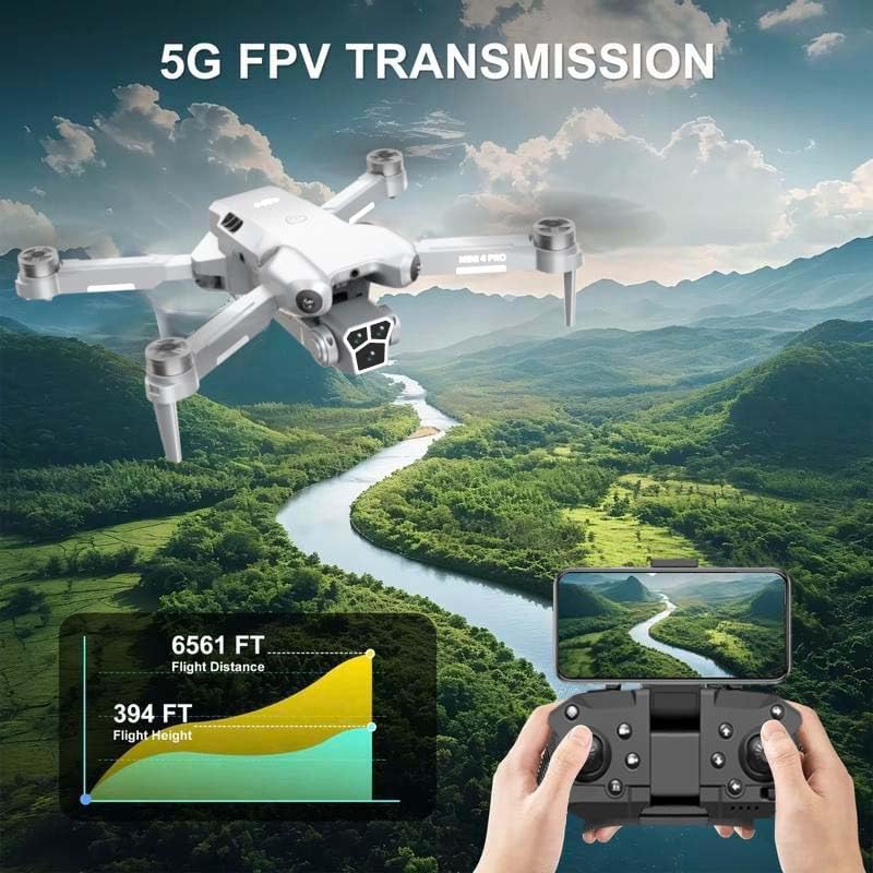 Drone with Camera - Foldable Drone for Kids Adults with 1080P FPV Camera, Upgrade Altitude Hold, Gestures Selfie, Waypoint Fly, Headless Mode, Speed Adjustment，3D Flip, One Key Start, 360° Obstacle Avoidance, Circle Fly, 2 Batteries