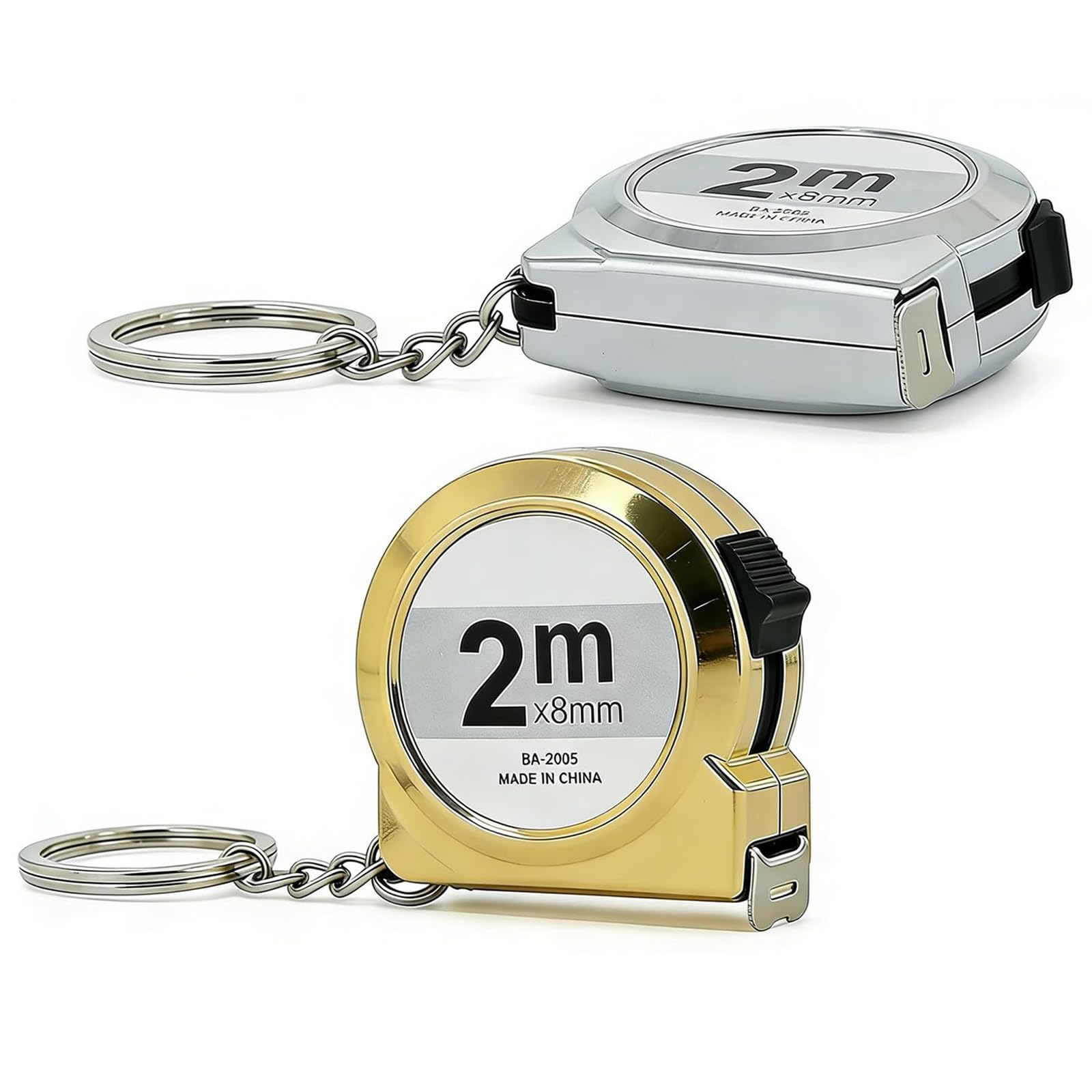 2PCS Mini Tape Measure, Retractable Keyring Design for Home and Office Measurements, Small Pocket Measuring Tool with Clear Scales, 2 Metre Length for DIY Projects and Craft Activities