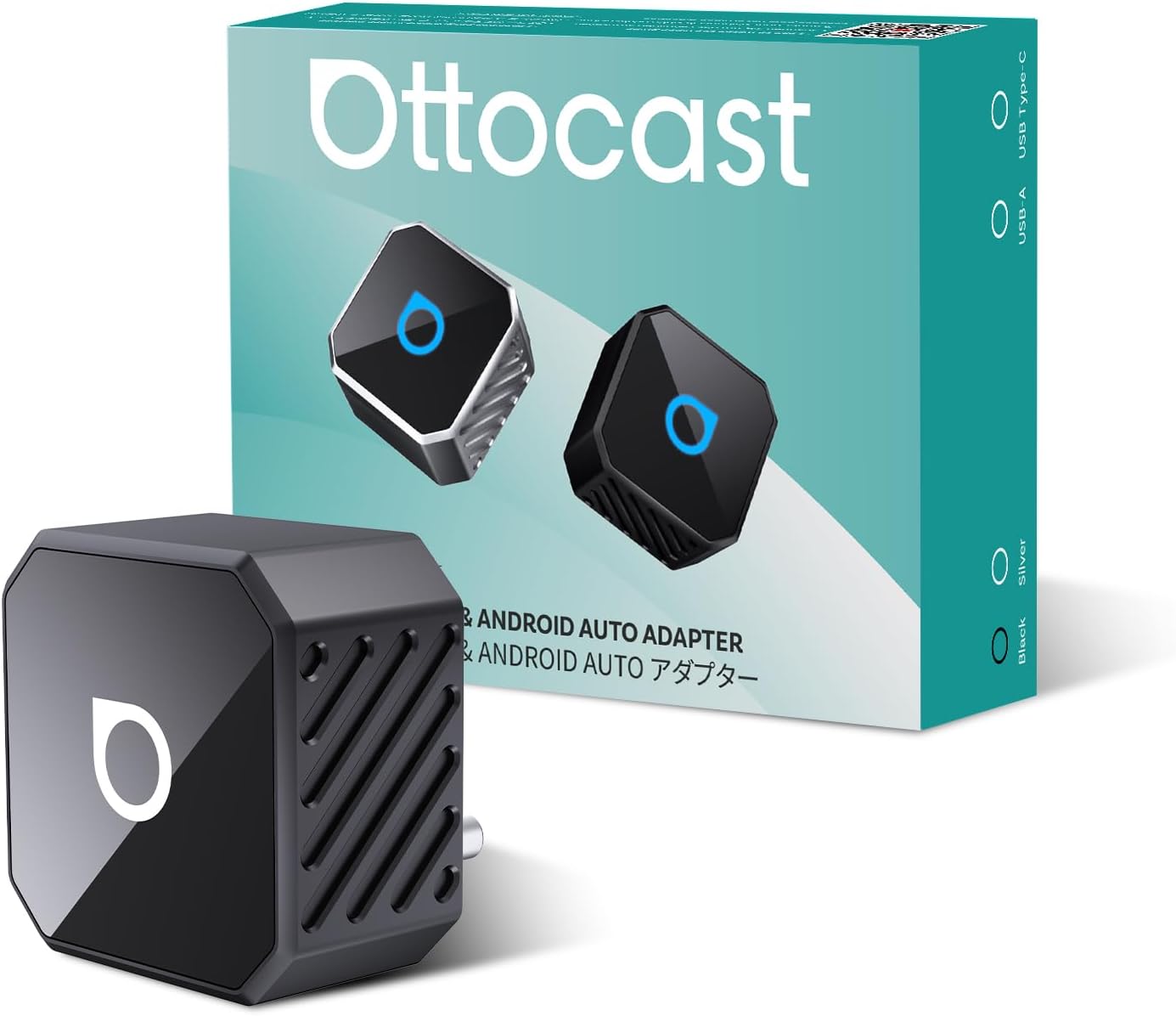 Ottocast Mini Pot USB-C (Type-C Connector Exclusive) Mini CarPlay & Android Auto Wireless Adapter 2025 Model Car Play & Android Auto Radio Compatible with iPhone & Android Smartphones, Genuine Wired