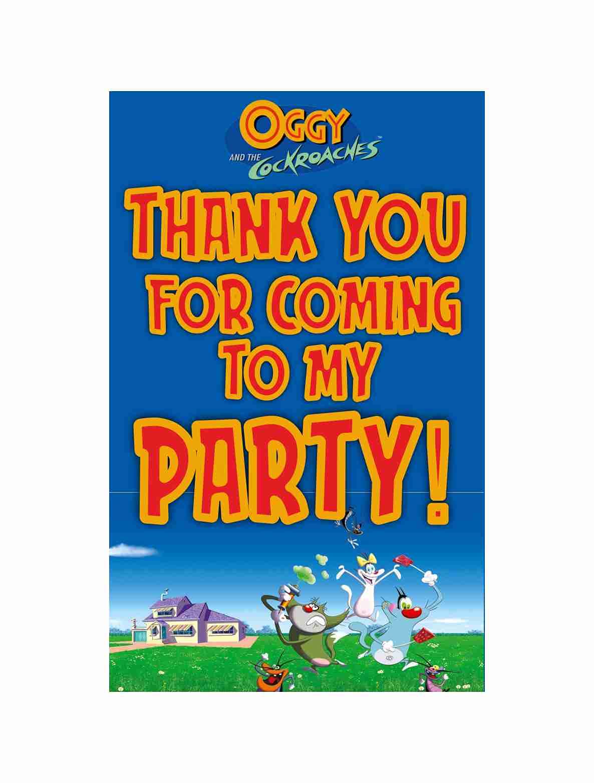 Buy Balloonistics Oggy and The Cockroaches Theme Thank You Tags Thank u