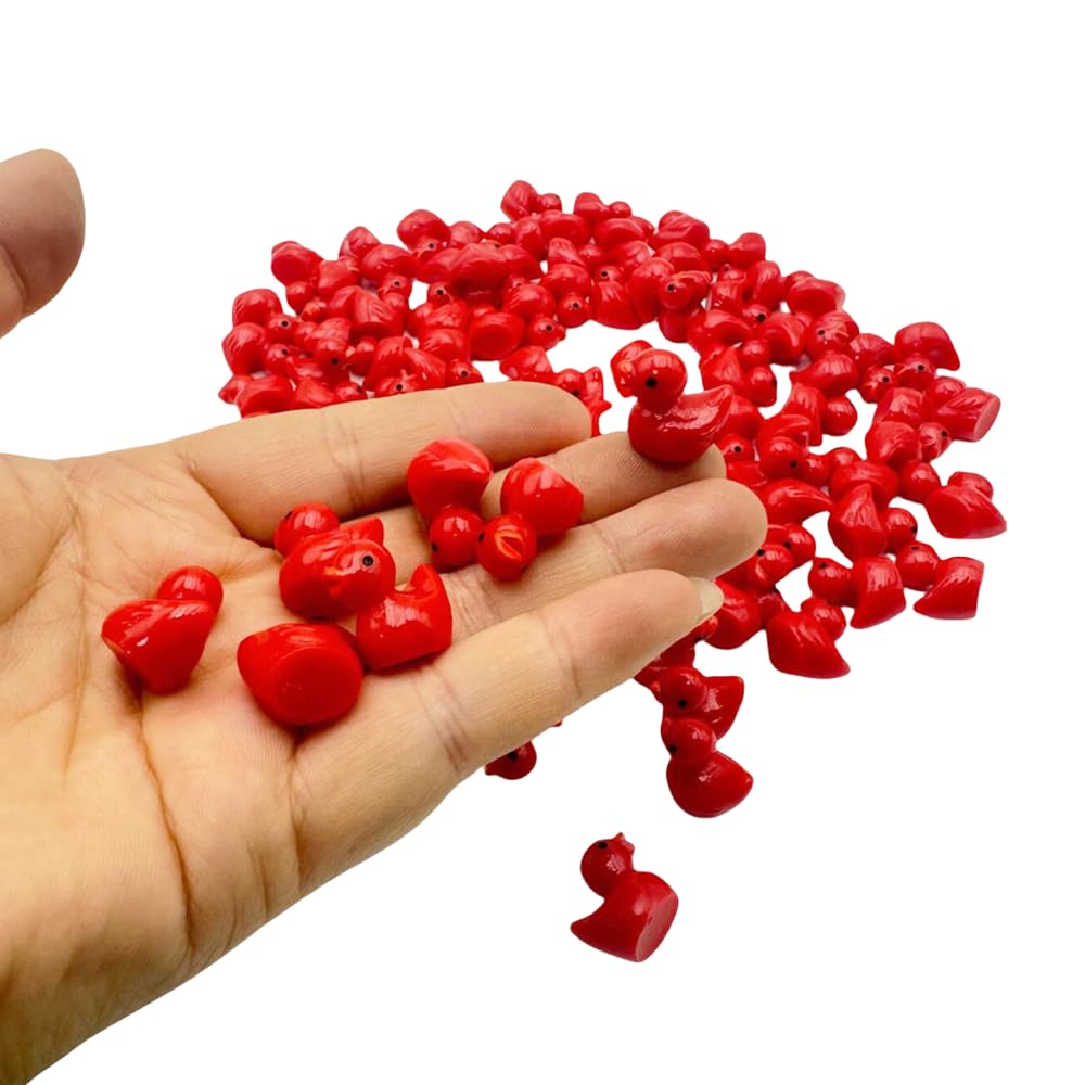 100pcs Mini Resin Duck,15 mm Dollhouse Décor for Aquarium Decor Micro Fairy Garden Landscape Hide,Seek Party Toys,Easter Basket Stuffer - Image 2