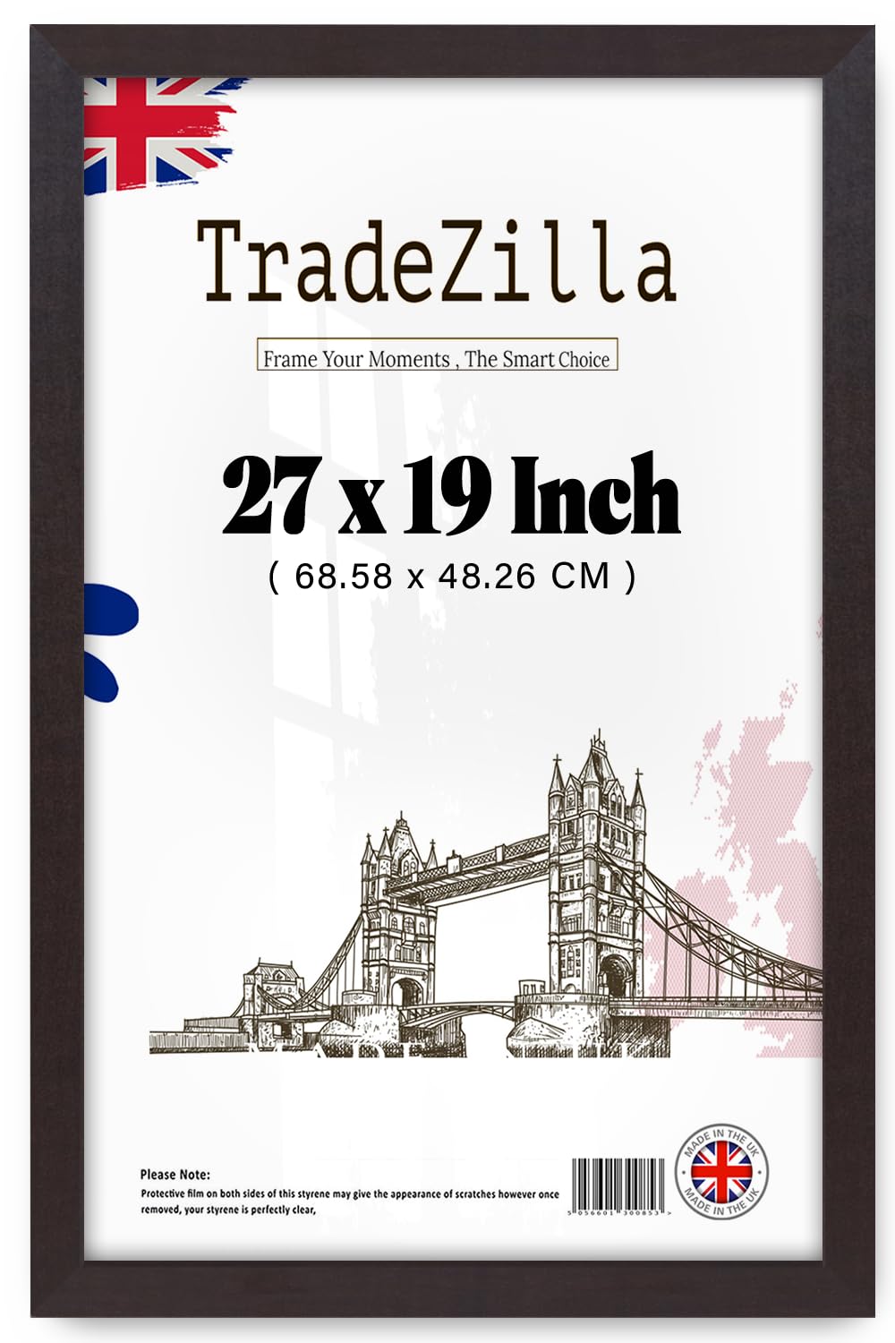 TradeZilla | Wood Finish Picture Frame (68.58 x 48.26 CM) MDF Frame for Home Décor & Art Display, Premium MDF with Sleek Finish for Stylish Interiors [ Mahogany ]