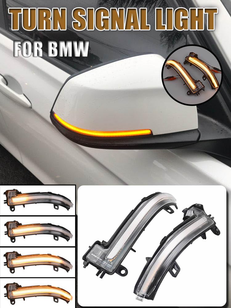 dinamiche indicatori di direzione una coppia specchio luci led per F20 F21 LCI F22 F23 F87 M2 F30 LCI F31 LCI F34 GT F32 F33 F36 i3 I01 X1 E84 Serie 1 2 3 4 (Trasparente)