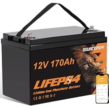 12V 300Ah Lithium LiFePO4 Battery,200A BMS 3840W Rechargeable Marine Battery, 8000+ Deep Cycle Battery for RV, Trolling Motor, Truck, Kayak, Off Grid, Solar Energy Storage