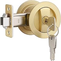 Vista 11 de EHOMEWARE Paquete de 2 herrajes negros para puerta de bolsillo, manijas de puerta de bolsillo de privacidad sin llave, cerraduras de puerta