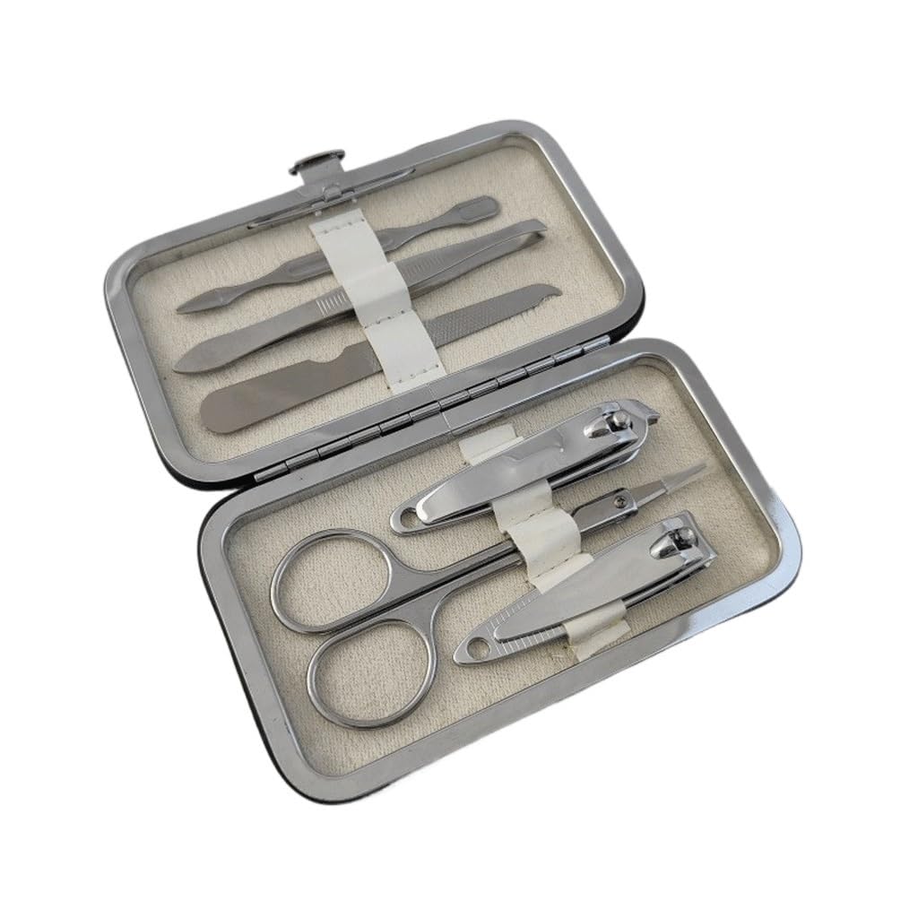 PU Box Nail Clippers 6-piece Set Business Gift Manicure and Eyebrow Repair Tool Set