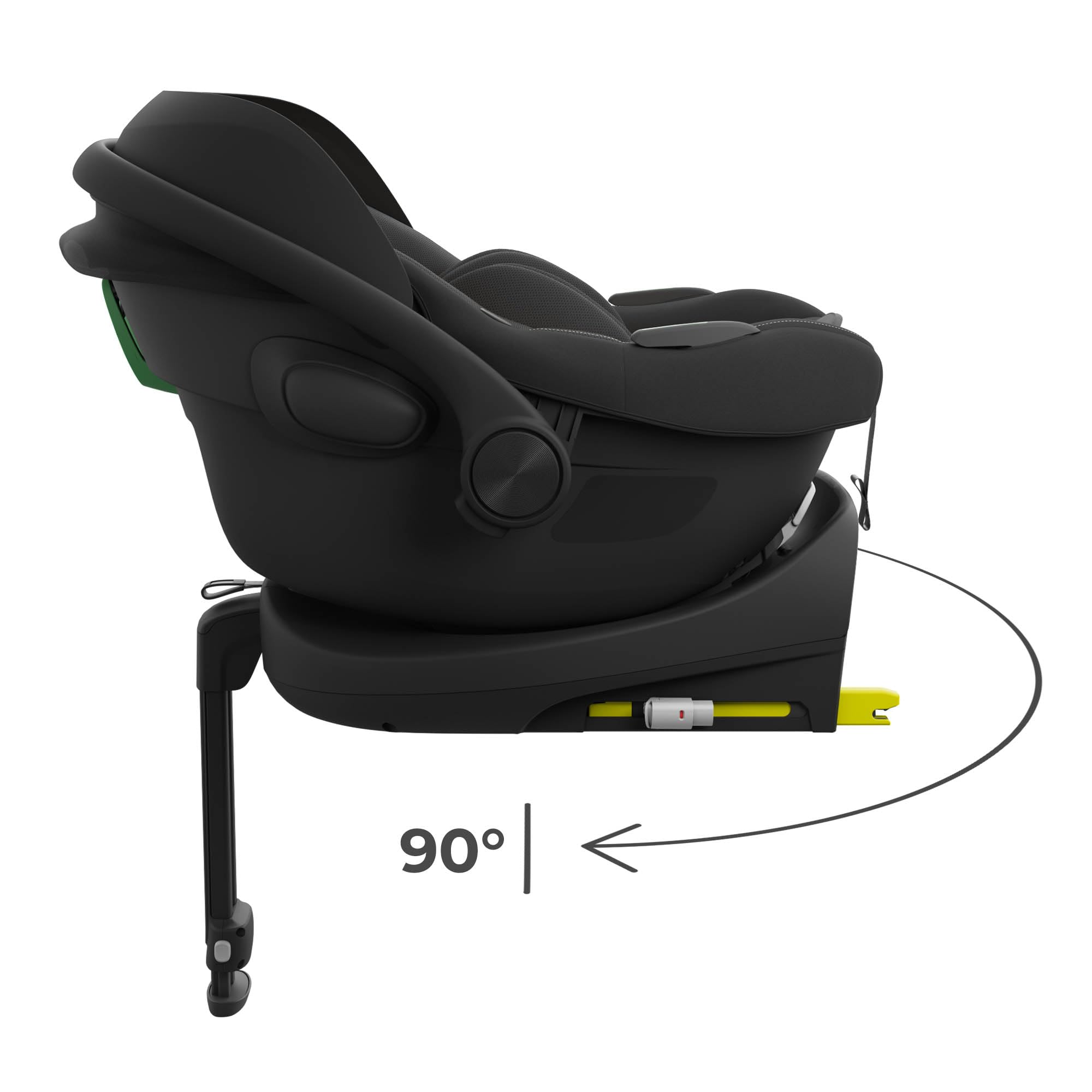 Kinderkraft I-LITE Seggiolino per Bambini, Con Base ENDURA SAFE FX, Seggiolino Auto i-Size, 40–87 cm, Girevole, ISOFIX, ERGO PAD, Sistema Modulare, Pesa 3,2 kg, Cintura a 5 Punti, 0–12 Anni, Nero