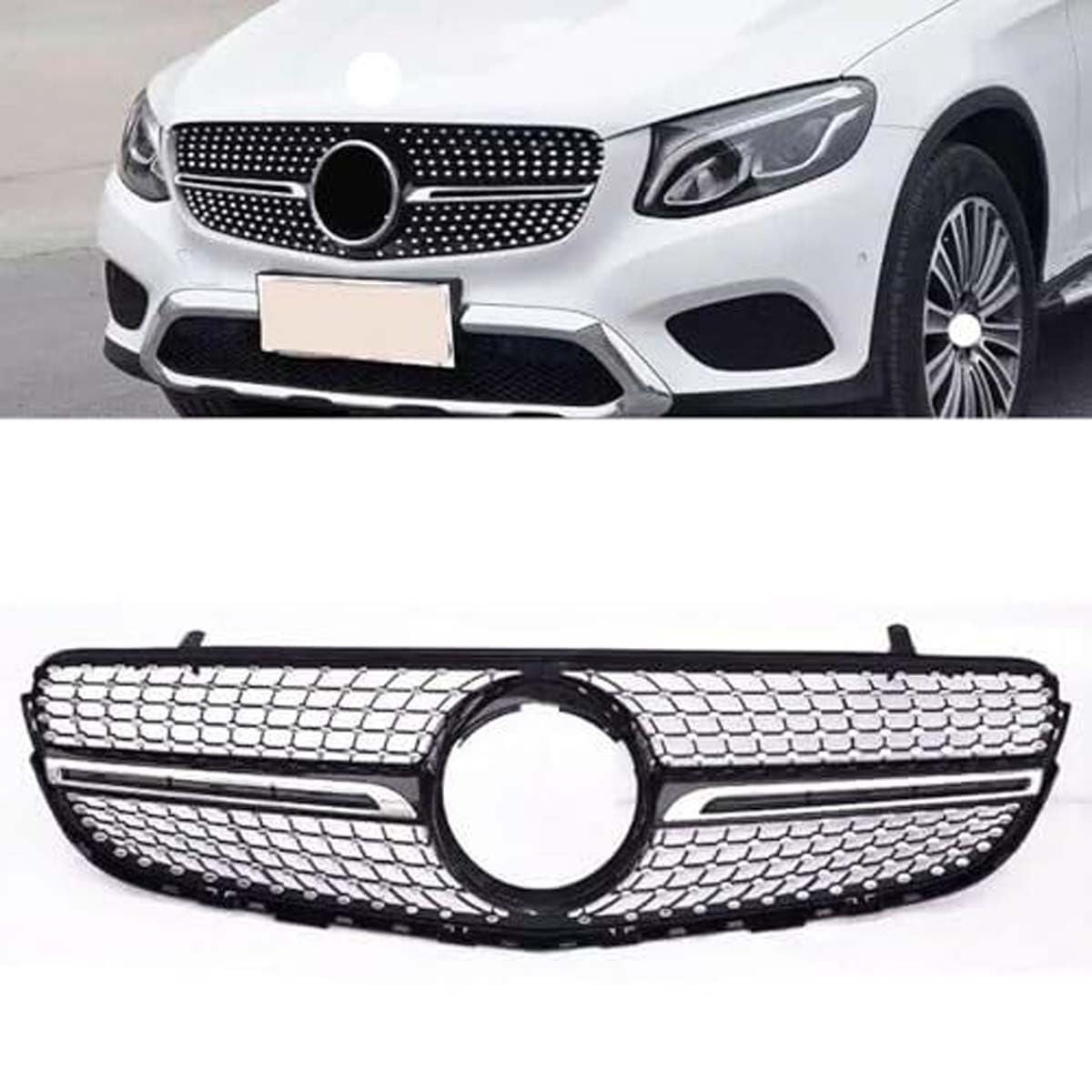 ZcsfcpA Front grille,Compatible with Mercedes-Benz GLC WX253 GLC250/GLC300/GLC350 2015-2019,Front grille parts