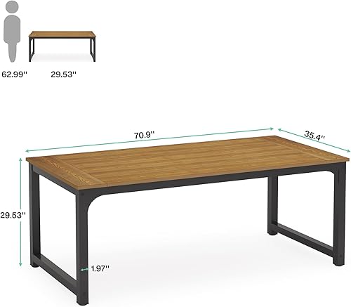 Miniatura 3 de Tribesigns Escritorio moderno para computadora, 70.8 x 35.4 pulgadas, escritorio ejecutivo grande de oficina, mesa de estudio, estación de trabajo