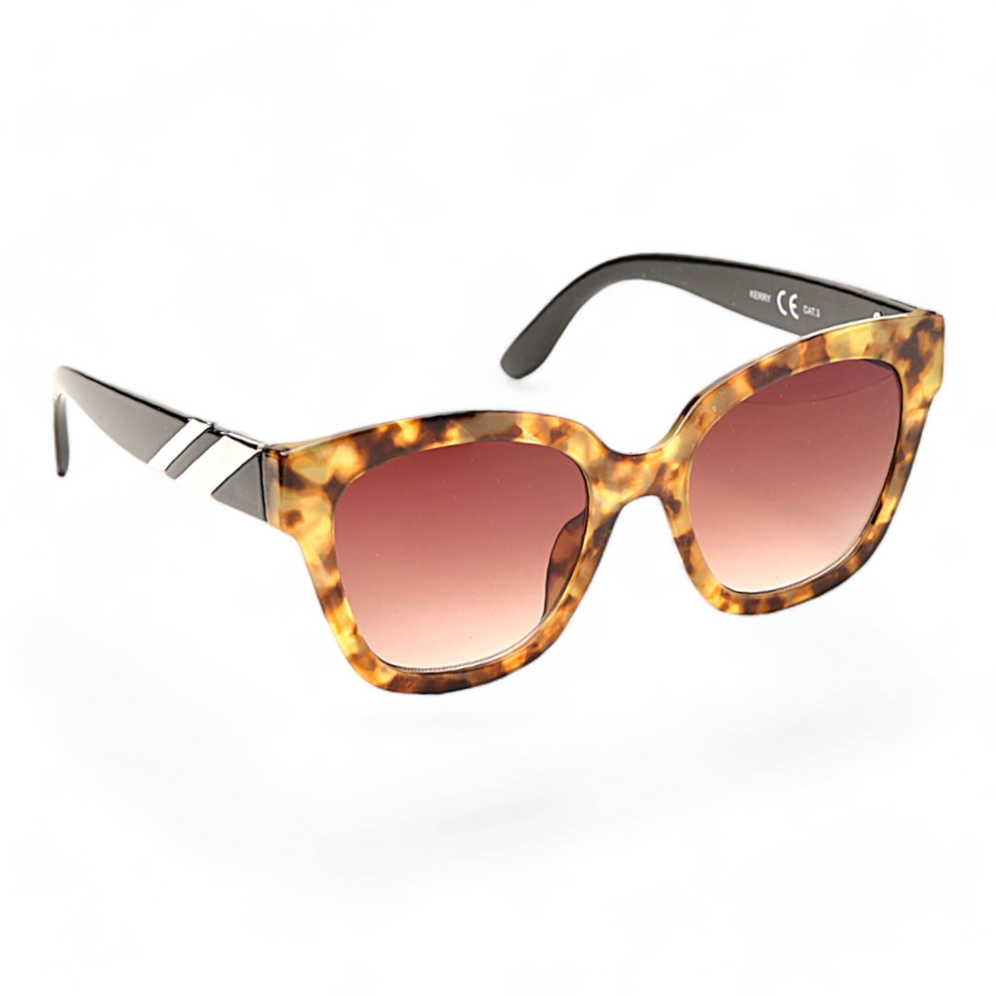 Eyelevel Kerry Brown Tortoiseshell ladies fashion sunglasses Classic Ladies fashion Sunglasses in Black/Brown with a cat 3 brown lens with UV400 Protection