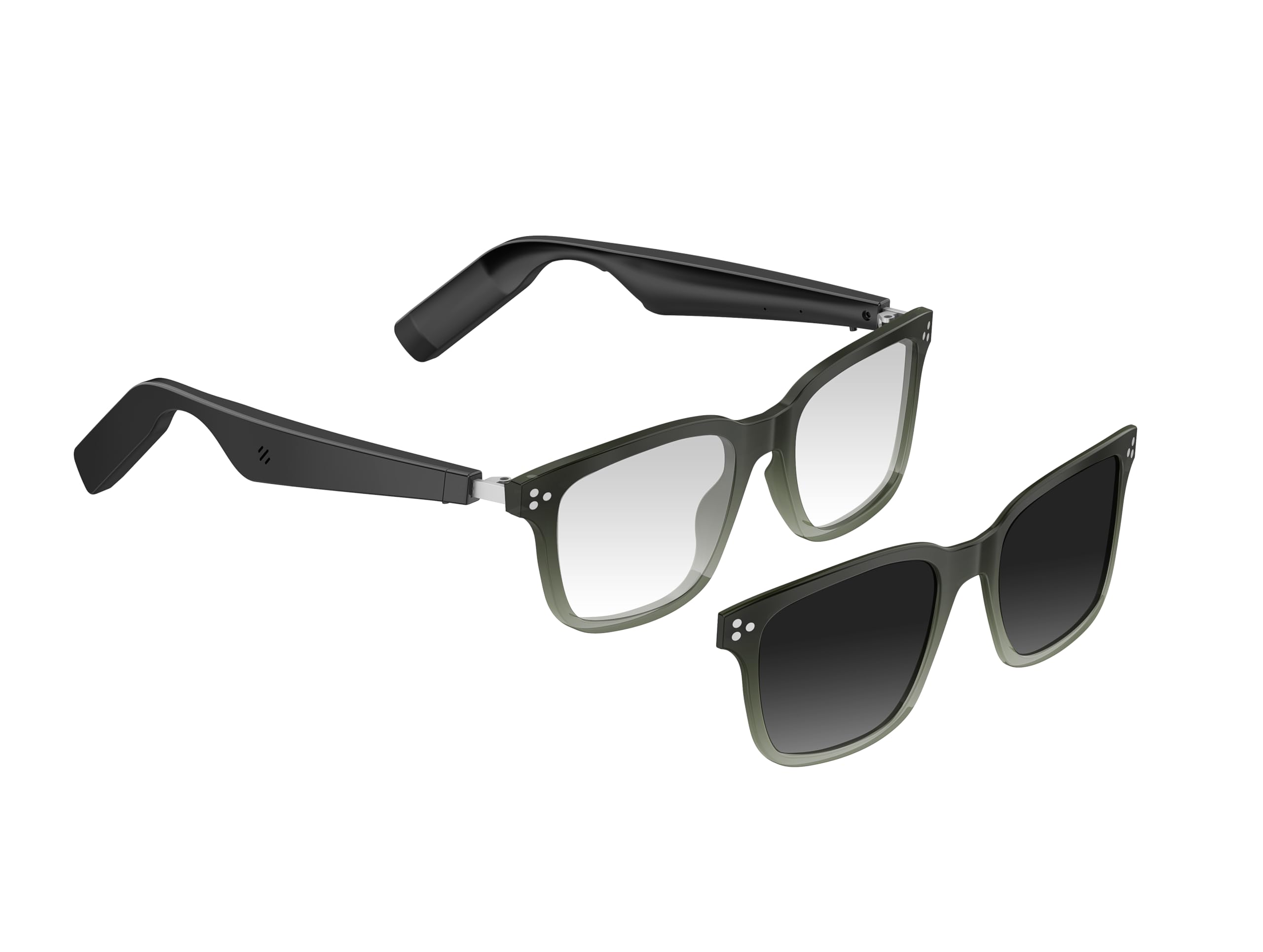 Lunettes Intelligentes avec haut-parleur Bluetooth, Lunettes de Soleil Polarisées Magnétiques avec Contrôle Tactile Protection UV, Audio HD, Télécommande Photo, Anti-Lumière Bleue