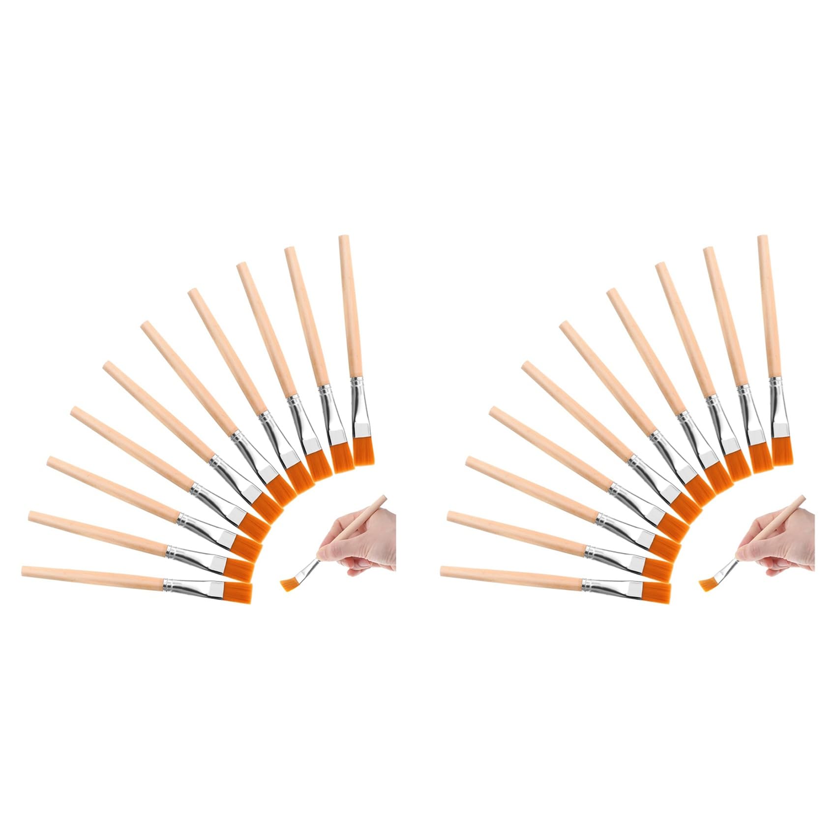 Jnchdghwa 60Pcs Flat Paint Brushes, 3/4 Inch Wood Paint Brush Artist Craft Paint Brushes Watercolor Brush Bulk Painting for Art