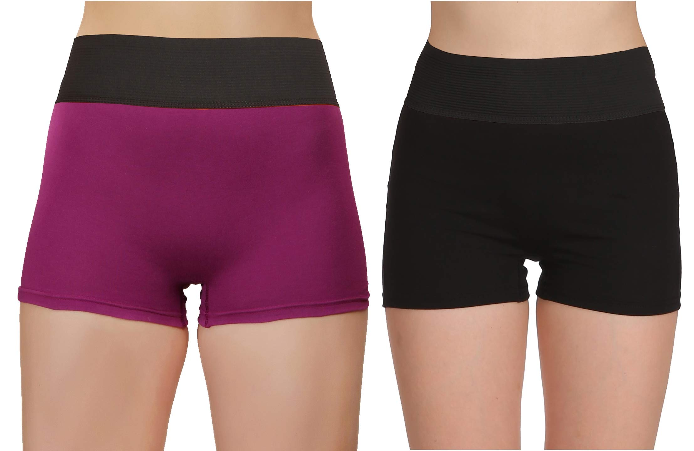 Womens Soft Cotton Sinker Tummy Control Boyshorts Panties with Premium Elastic Band Pack of 2-image-23