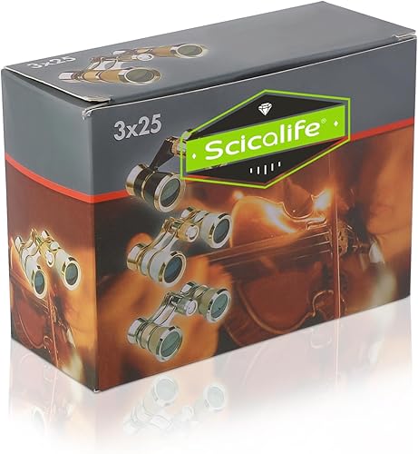 Miniatura 6 de VILLCASE Gafas de ópera binoculares de 3 x 25 pulgadas para mujer, mini telescopio binocular con cadena, gafas de teatro compactas y ligeras para