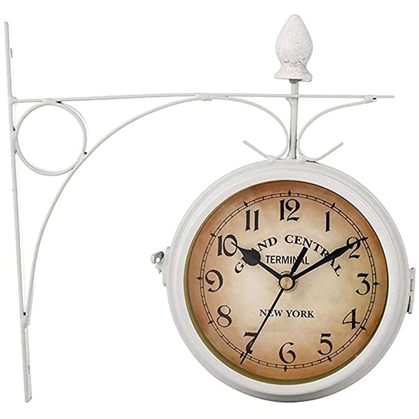 CKKNILV Wall Clock, Outdoor Garden Wall Clock, 8 Inch Double Sided Paddington Station Wall Clock Antique-Look Bracket Garden Clock Waterproof Outdoor Clock Indoor Outdoor Decora