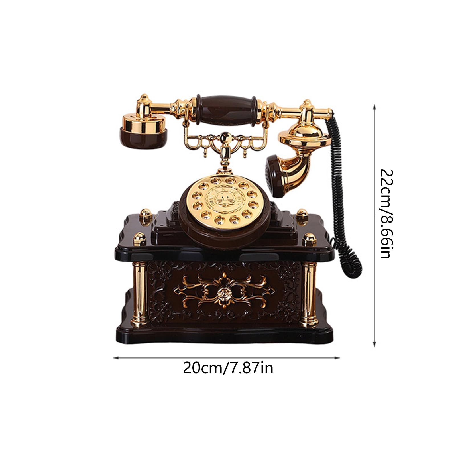 Retro cyferblaty telefon pozytywka z szufladą telefon pudełko na biżuterię telefony bibeloty ozdoba do dekoracji domu drobiazg