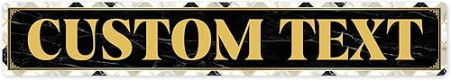 Miniatura 294 de Letrero Personalizado, Letrero de Calle Personalizado, 11 Colores de Fuente, 13 Estilos de Fuente, 4 Opciones de Agujeros, 22 Tamaños, 6x24 Madera