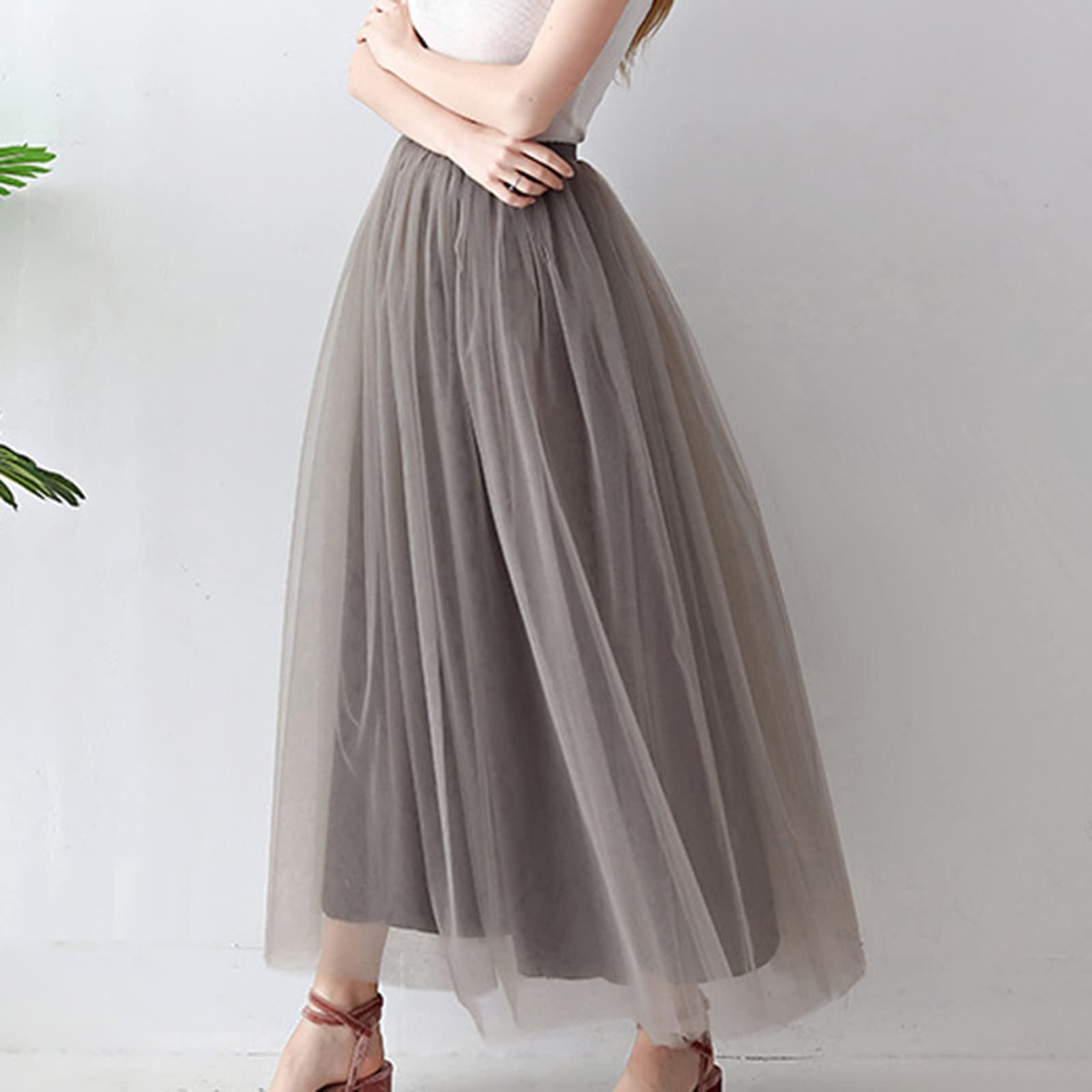 Weiß Tutu Rock Knielang Damen |Tüllrock Midi Schwarz Frauen|High Waist A Linien Ballettrock Orange Tanzrock Tütü Röcke Karneval Kostüm 50er Rockabilly Orange Petticoat Karneval Kostüm FaschingsKostüme