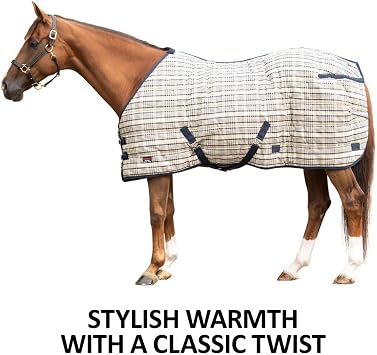 Schneiders Hunt Club Plaid II Open Front Surcingle 280g Medium Weight Horse Stable Blanket for Winter | Classic Plaid Style | Cozy Equestrian Barn Comfort