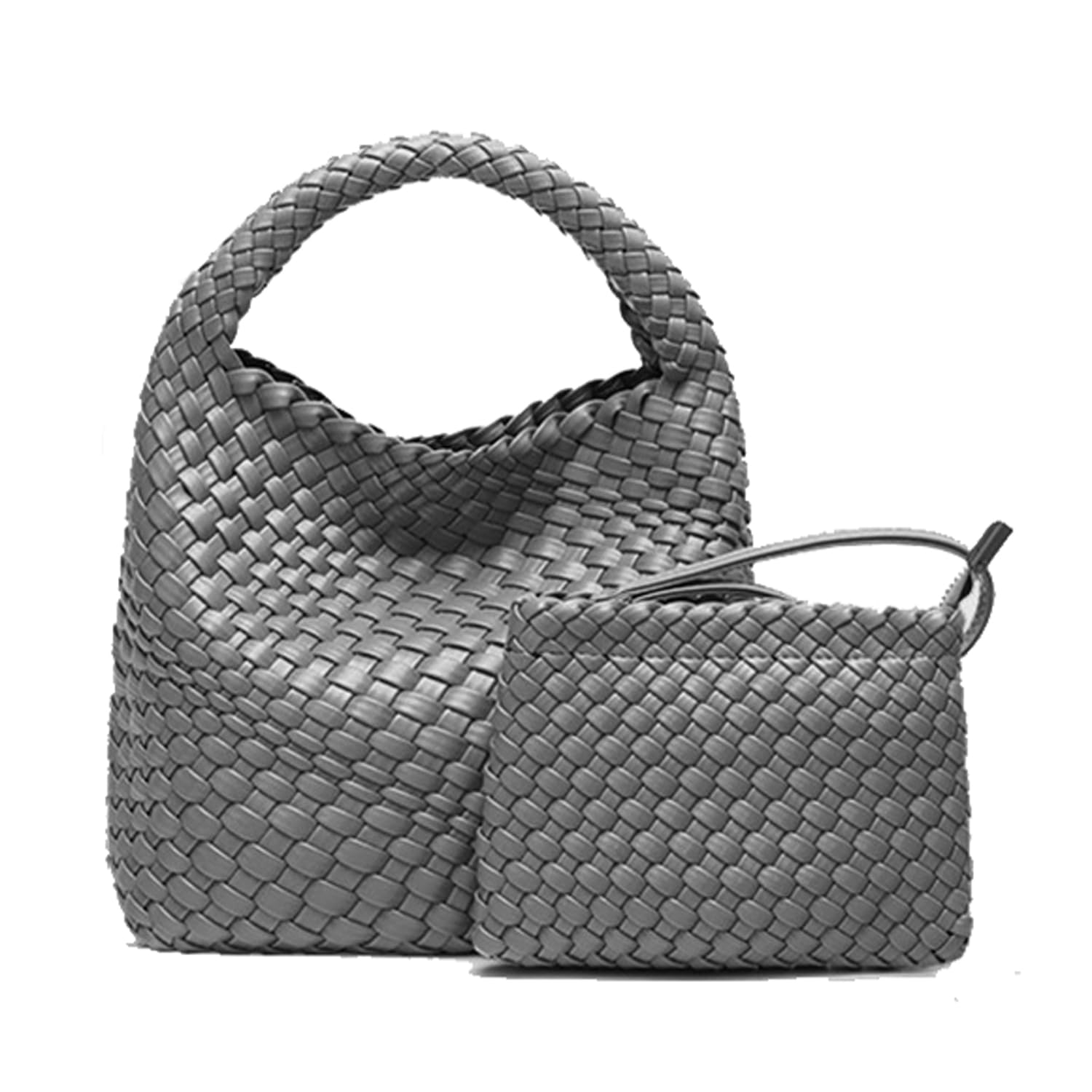 JINMANXUEHandmade Woven Shoulder Bags for Women Cute Hobo Tote Handbag Mini Clutch Purse with Magnetic Buckle Crossbody Phone Bag