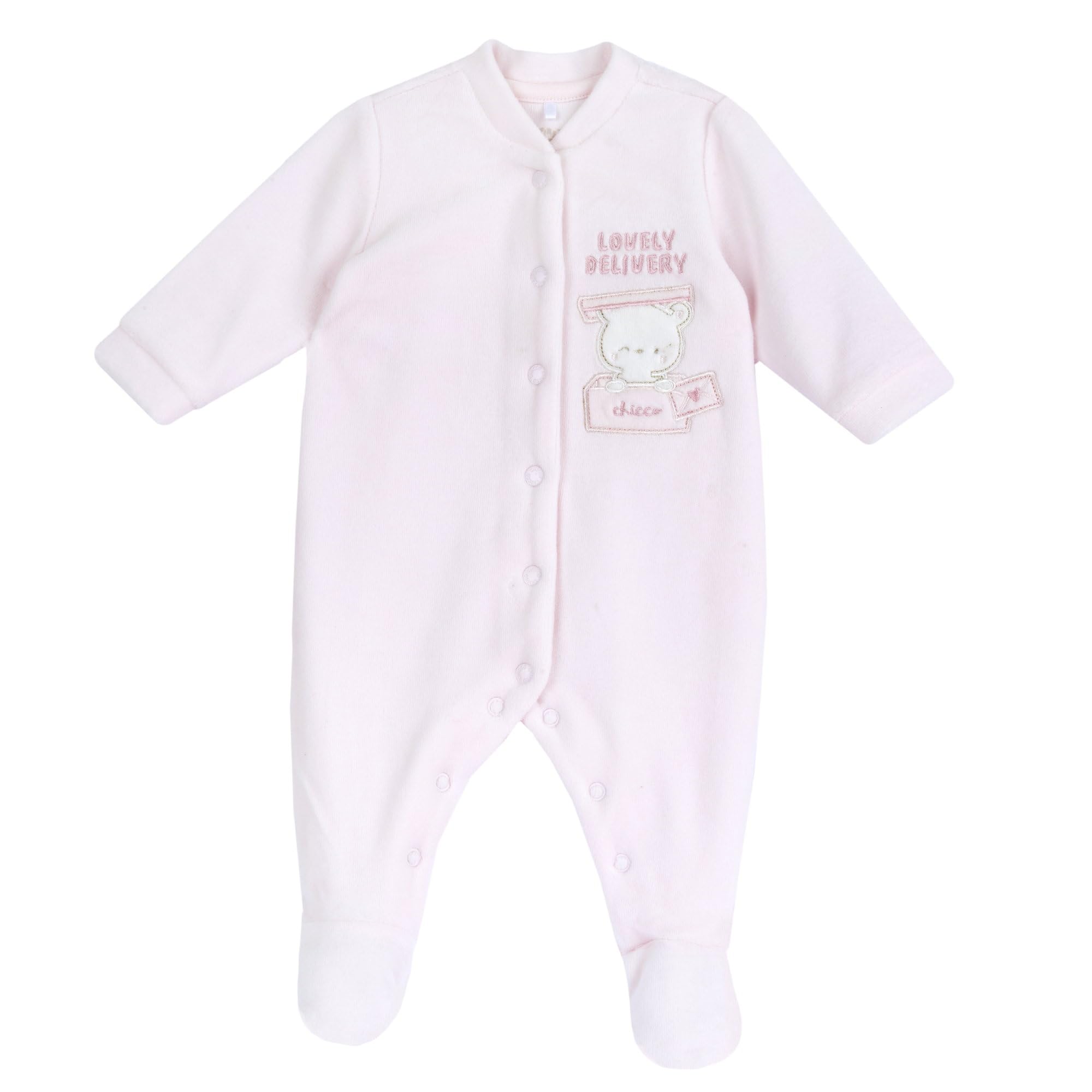 Chicco, Tutina Neonata, con Comoda Apertura Frontale con Bottoncini, in Calda e Morbida Ciniglia, Lavabile in Lavatrice, Abbigliamento Neonata 0-24 Mesi, Idea Regalo Nascita, Designed in Italy