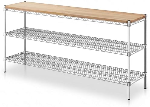 18" D x 72" W x 34" H Chrome Wire Shelving - 3-Shelf Heavy Duty Adjustable Utility Storage Rack