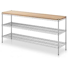 18" D x 72" W x 34" H Chrome Wire Shelving - 3-Shelf Heavy Duty Adjustable Utility Storage Rack