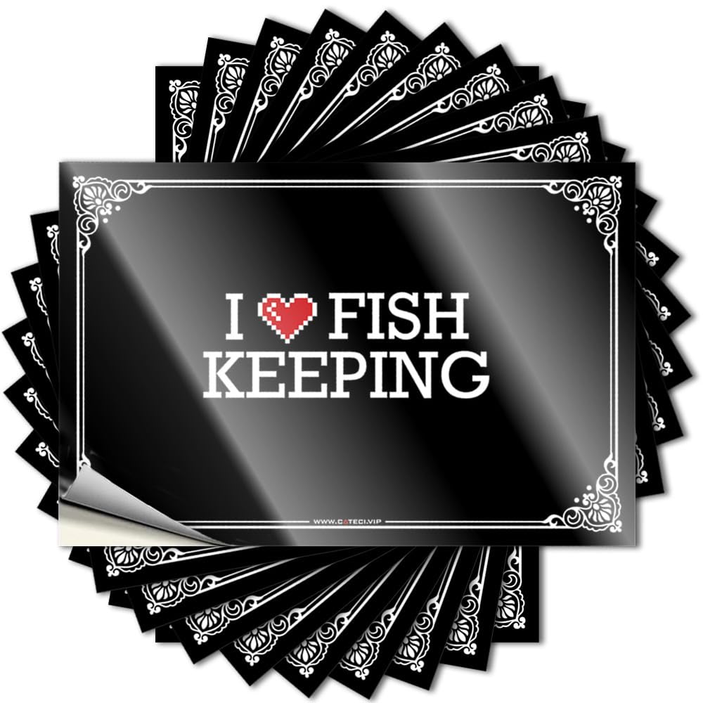 Space Water Decal | I Love Fish Keeping Bookish for Adulting Decor(6X9CM)