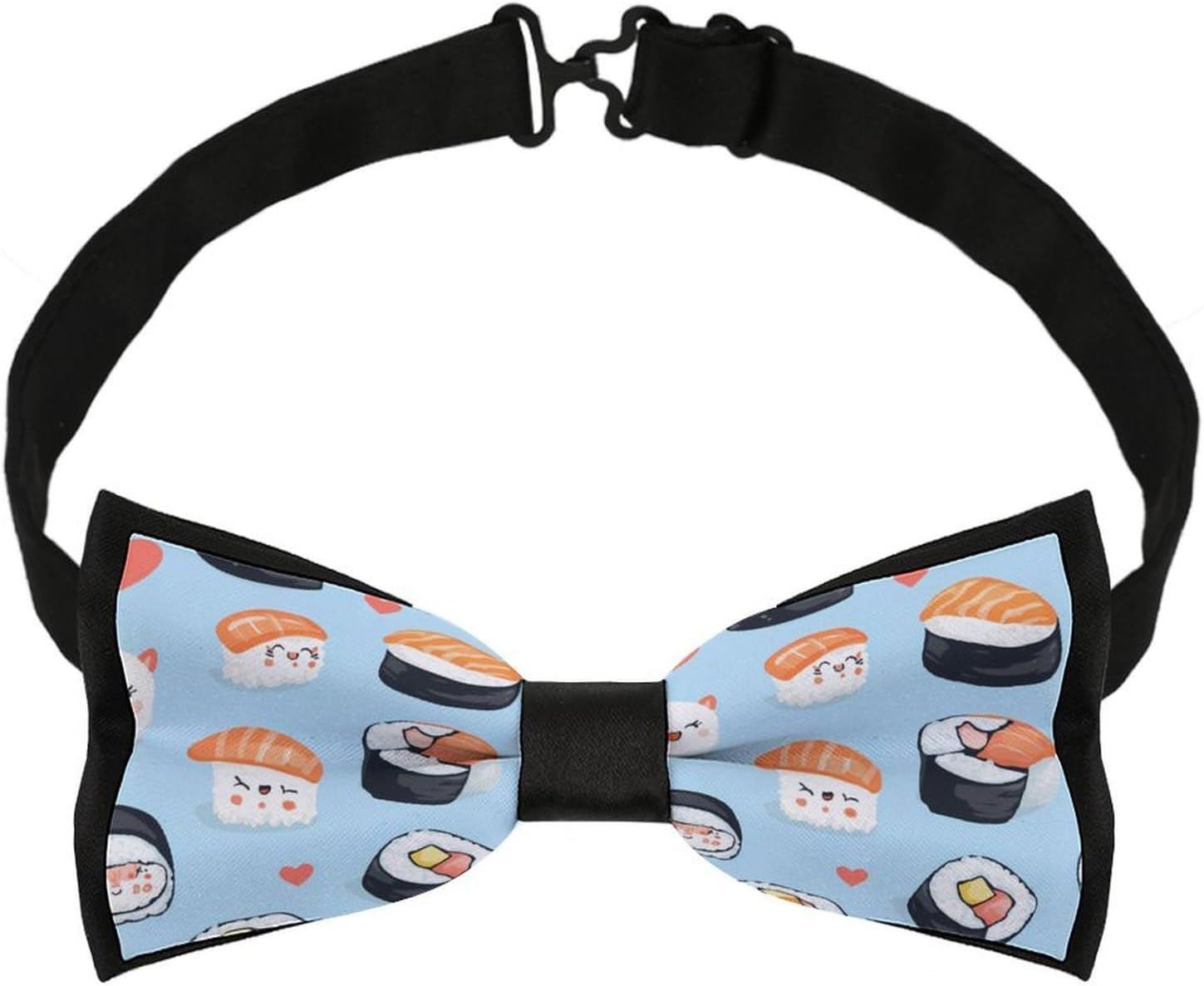 Cute Sushis Bow Ties for Men Fun Printed Pre Tied Adjustable Bowtie for Party Wedding