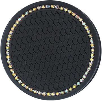 Car Cup Coaster 10pcs Rhinestone Car Water Cup Bottle Holder Anti-Slip Pad Silica Gel Non-Slip Car Mat for Most Auto InteriorAb