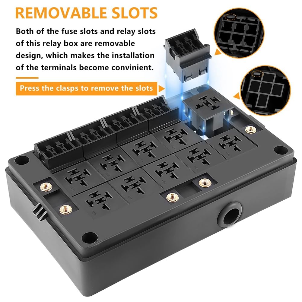 Caja de relés universal de 12 V para coche, soporte de relé con 10 ranuras, portafusibles ATC con 15 ranuras, 500398177
