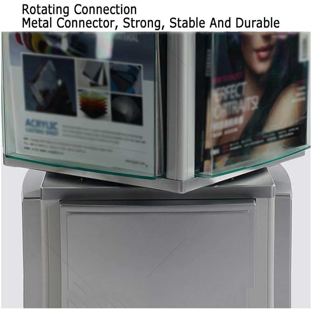 Espositore Girevole a 4 Faccie, Scaffale Rotante per Brochure A4, Portamateriale Promozionale da 5 Livelli, Scaffale Informativo per Esposizione Massima di Opuscoli