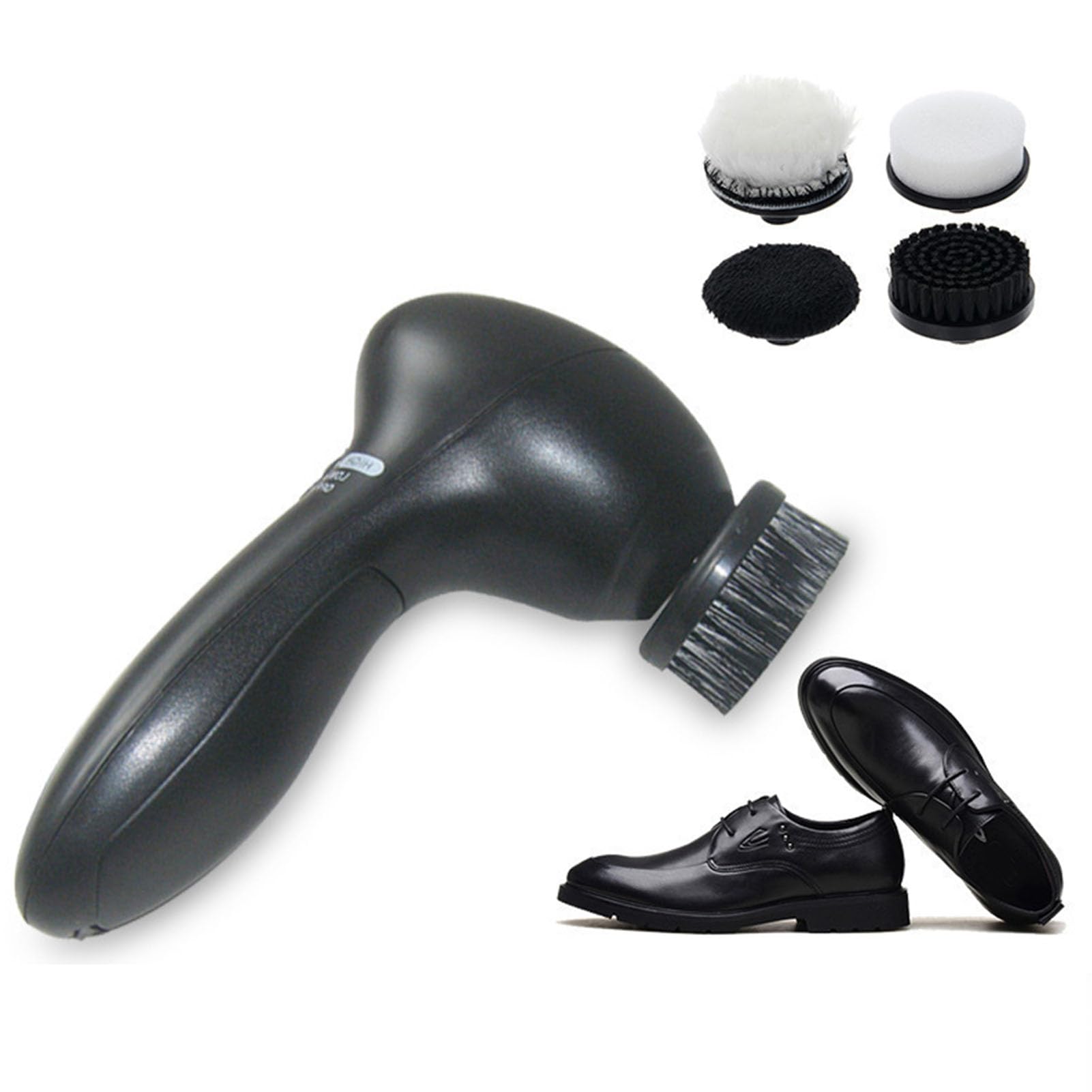 Shoe Buffer Kit, Portable Electric Shoe Polisher with 4 Brush Heads Leather Cleaner Polishing Waxing Care Kit