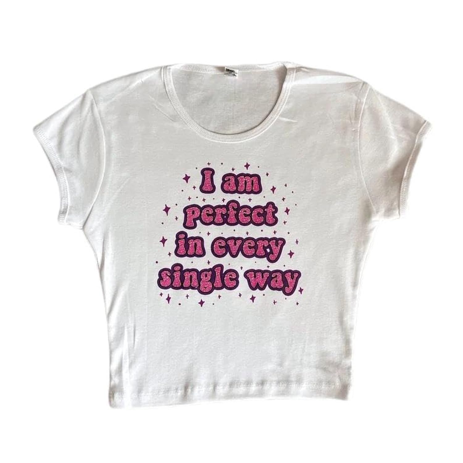 Baby Tees for Teen Girls Y2K Letter Print Crop Top Grunge Women T-Shirt
