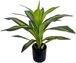 Alupssuc Artificial Dracaena Fake Tree 5FT, White High Pot Artificial Plants Indoor&Outdoor, Fake Plants for Office/Home/Living Room Potted Decoration, 5ft