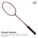 Hundred Aluminium Powertek 200 JR Badminton Racket with Full Cover (90G, Dark Red) gallery image