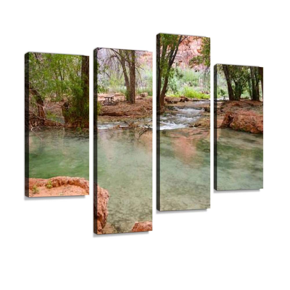 4 Panel havasu creek in supai village havasu falls stock pictures, royalty Canvas Pictures Home Decor Gifts Canvas Wall Art for your Living Room