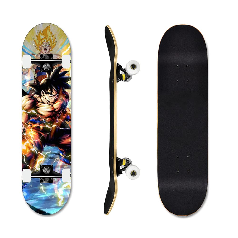 Planche à roulettes Scholars, Patins complets pour Adolescents et Adultes 31 "X8, Planche à roulettes Standard concave à Double kickboard en érable Canadien à 7 Couches