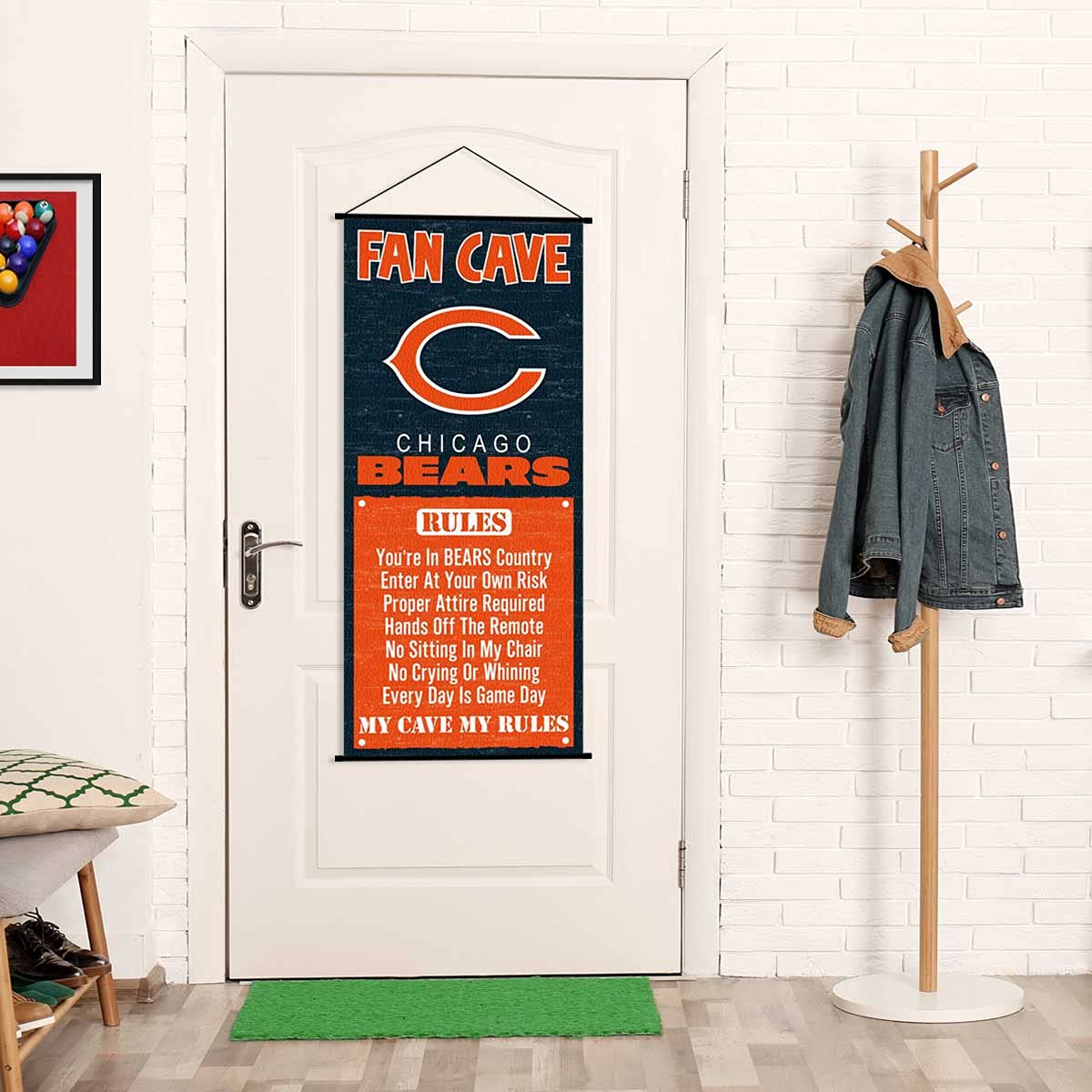 WinCraft Chicago Bears Man Cave Fan Banner Wall Door Scroll