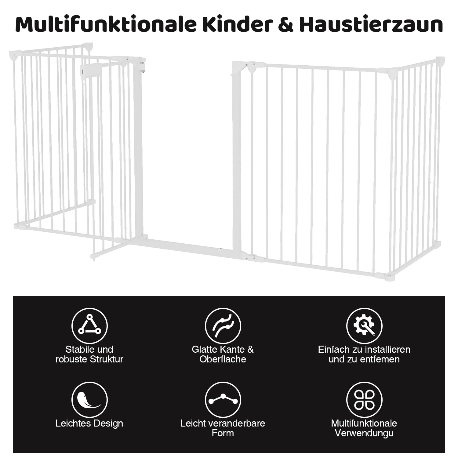 Produktbild von Selbstschließende Tür Sicherheit TolleTour Kaminschutzgitter Absperrgitter Faltbar 5 Stück Absperrgitter Baby