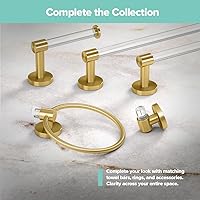 Vista 4 de Gatco Clarion - Toallero de 18 pulgadas de largo, latón cepillado acrílico transparente