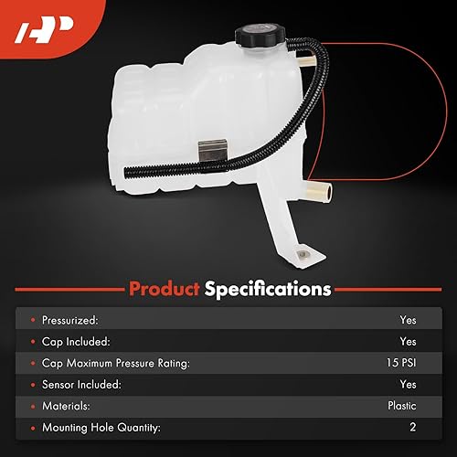 Miniatura 2 de A-Premium Tanque de depósito de recuperación de desbordamiento de refrigerante [W/sensor y tapa] compatible con Chevrolet Silverado 1500 2500 3500,