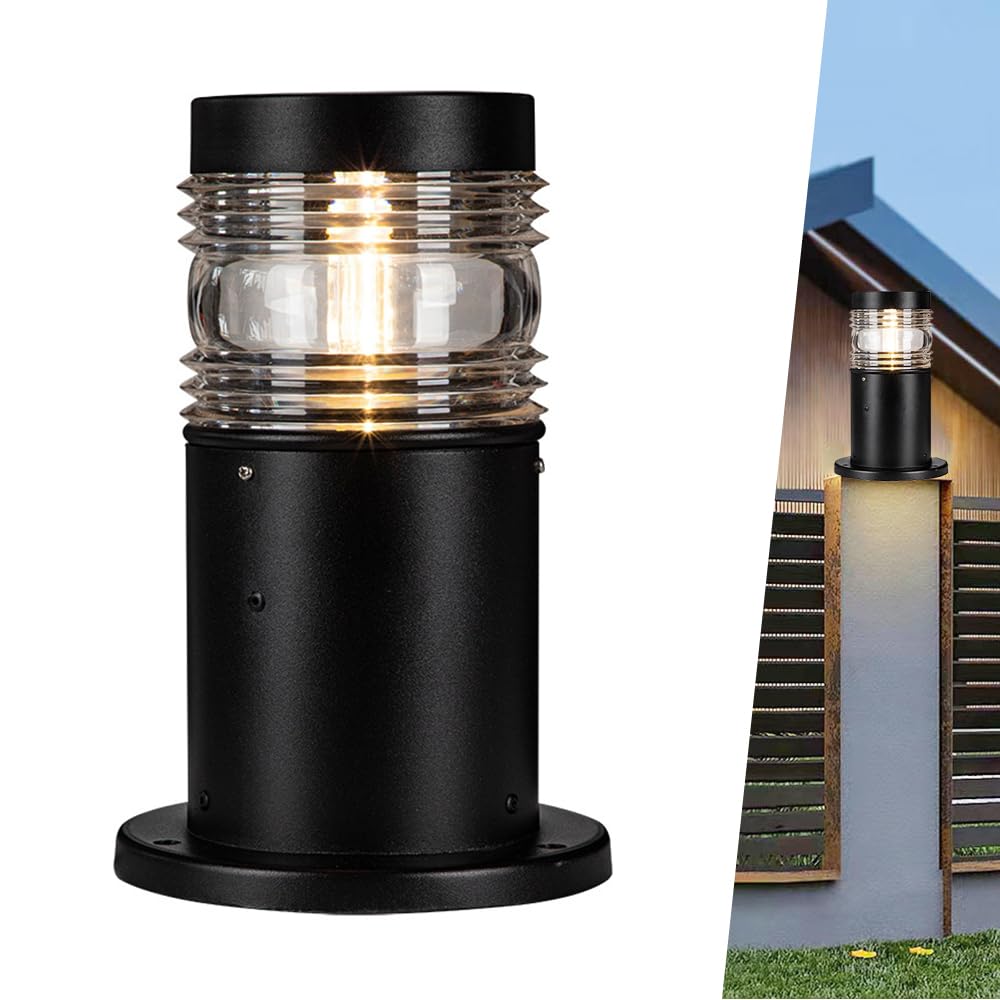 Lampada Da Esterno A Palo E27 - Lampione Giardino Retrò In Alluminio, Impermeabile Per Vialetti - Foto 5