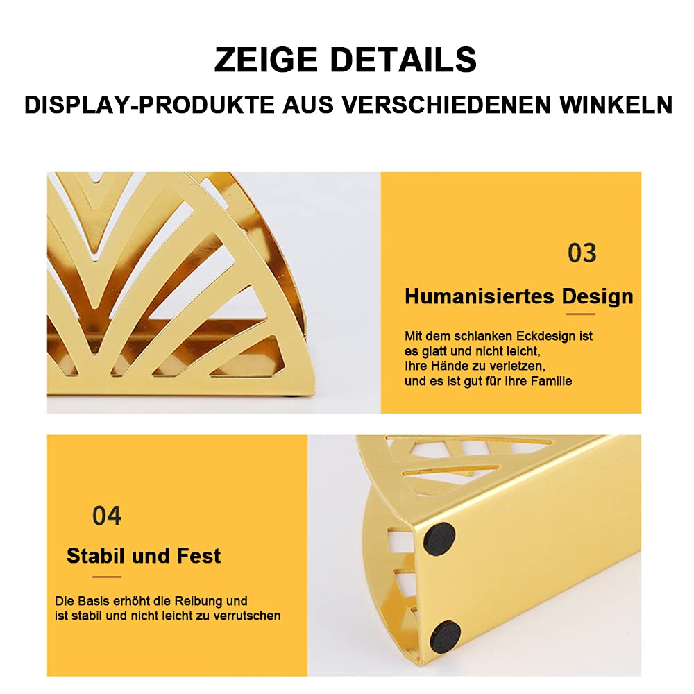 2 Porte-Serviettes Triangle Or - Acier Inoxydable Pour Cuisine Ou Table - Décoration Pratique